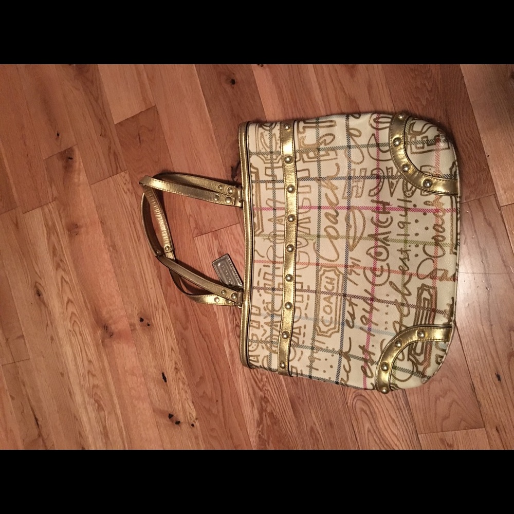Authentic Gold Coach purse